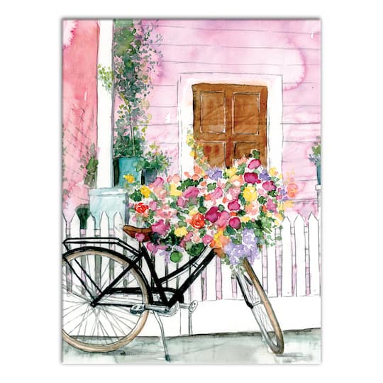 Flower Delivery Bike Canvas Wall Art